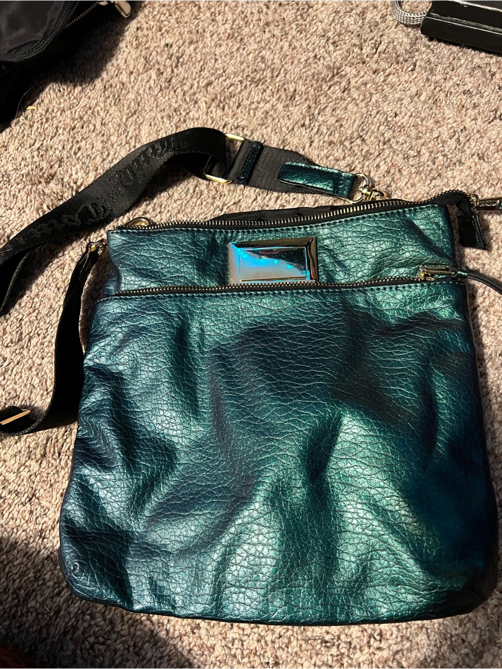 Juicy Couture Metallic Teal Green Crossbody Bag